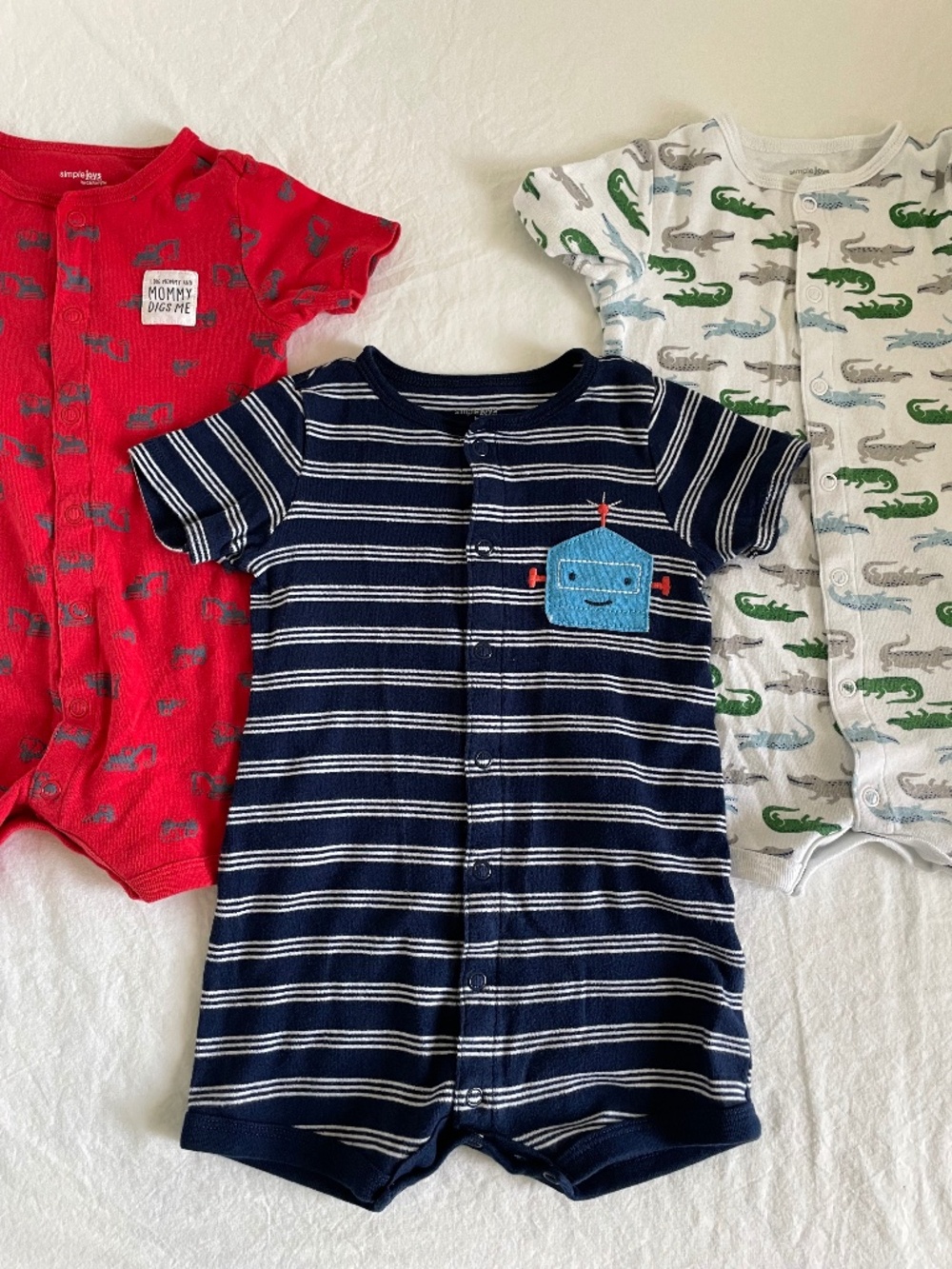 3 cotton rompers
